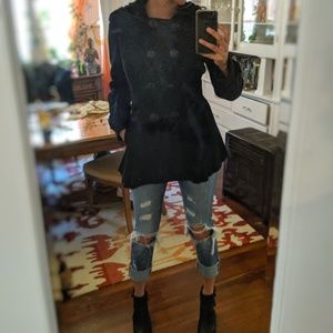 MISS SIXTY EUC Fitted Wool Pea Coat w Hood